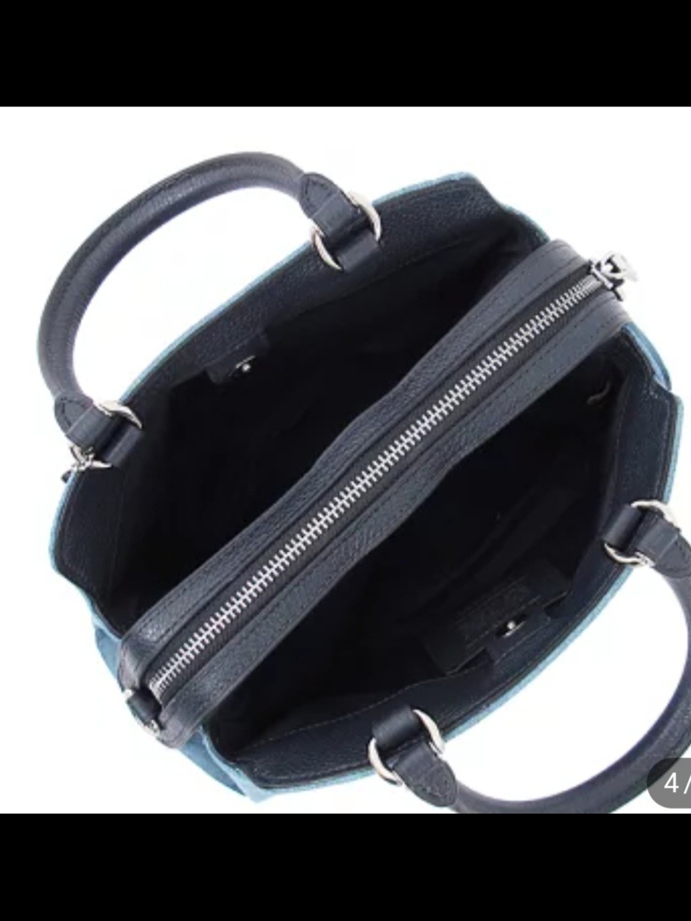Coach Blue Denim Mia Satchel w/ Black Leather Trim EUC - Picture 3 of 8